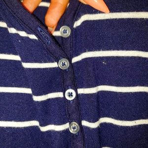 Blue and white striped shirt